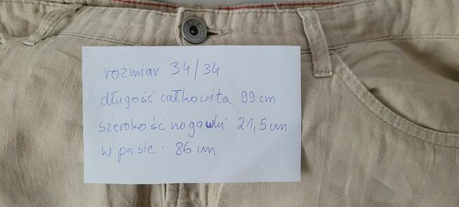 Spodnie Lniane 100 % Len rozmiar 34/34.