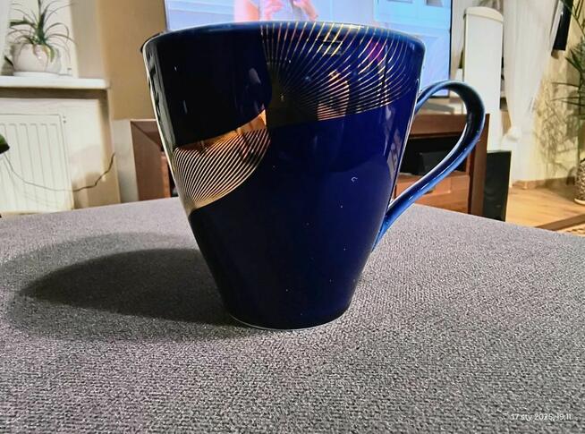 Kubek Cobaltum Porcelana Kistoff Wałbrzych