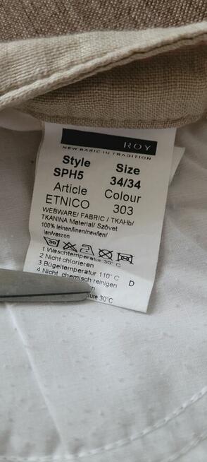 Spodnie Lniane 100 % Len rozmiar 34/34.