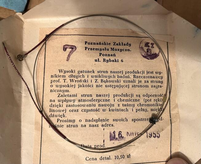 Stare struny do skrzypiec 1955 rok