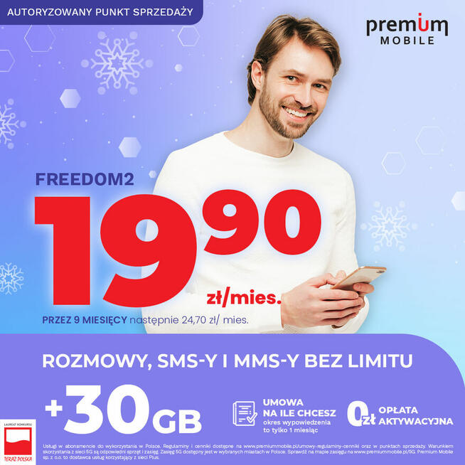 NAJTAŃSZY ABONAMENT NA RYNKU PREMIUM MOBILE