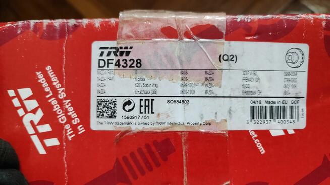 Tarcza hamulcowa TRW DF4328 x2 Mazda