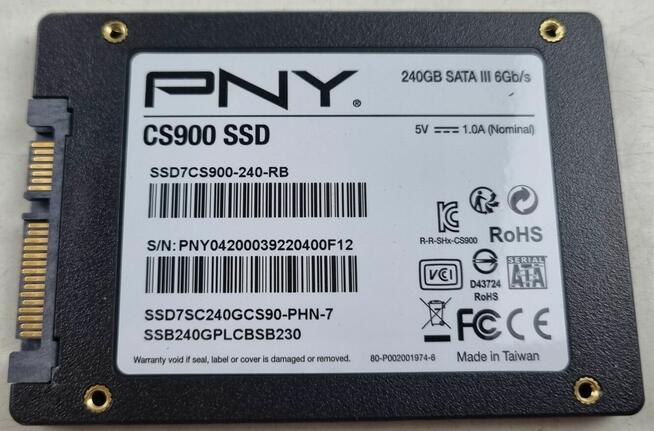 Dysk SSD 240GB 2,5 szybki bezgłośny do laptopa