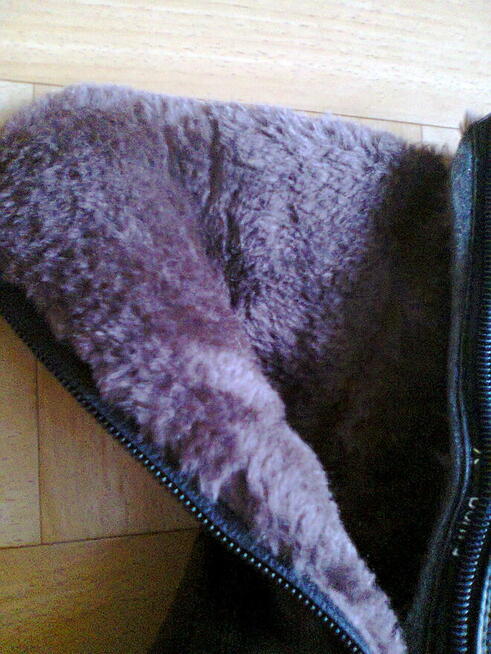 Botki buty skórzane zimowe damskie na zamek cholewka na fute