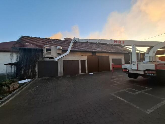 Wynajem podnośnika koszowego zwyżka wycinka drzew Przibylla