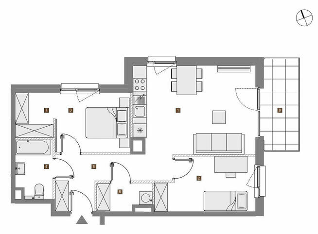 Nowoczesne 3 pokojowe mieszkanie z balkonem