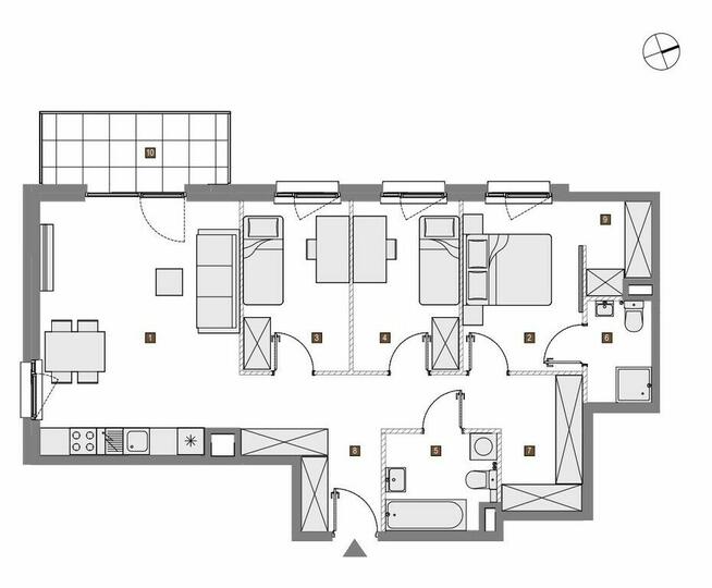 Nowoczesne 4 pokojowe mieszkanie z balkonem