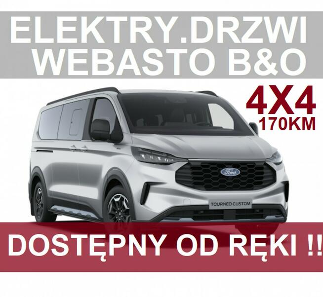 Ford Tourneo Custom L2 Nowy Active 4x4 170KM Elektr. Drzwi Webasto Felgi 19"  Od ręki