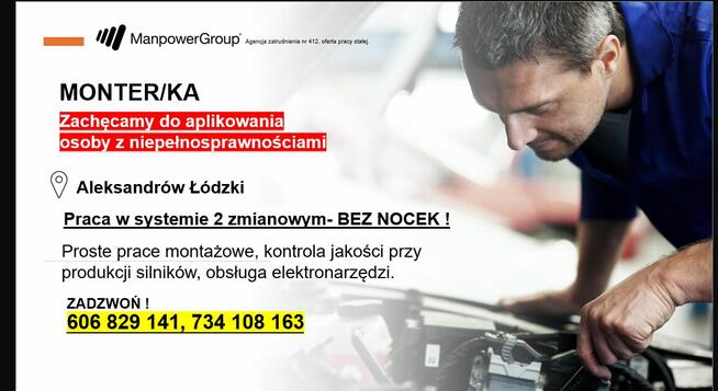 Pomocnik montera (również z orzeczeniem)