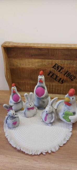 komplet figurek wielkanocnych zajaczek kura mega zestaw