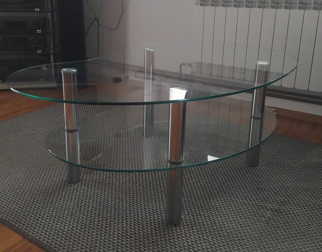 Duży stolik szklany - ŁEZKA