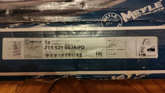 NOWA Tarcza hamulcowa 715 521 0026 Meyle Ford