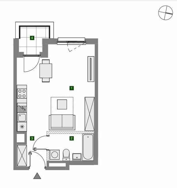 Funkcjonalna kawalerka z balkonem I Włochy