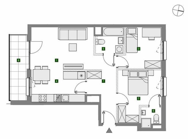 Przestronne i słoneczne M3 I 2 łazienki I Włochy