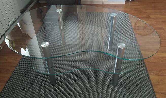 Duży stolik szklany - ŁEZKA