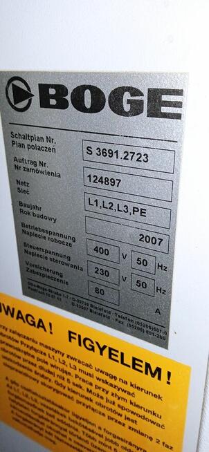 Sprężarka śrubowa BOGE S 40-8 bar,2007 rok,30 kW , 5,17m3/m