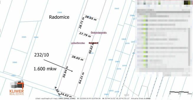 Radomice. Sprzedam działkę budowlaną 1600 mkw