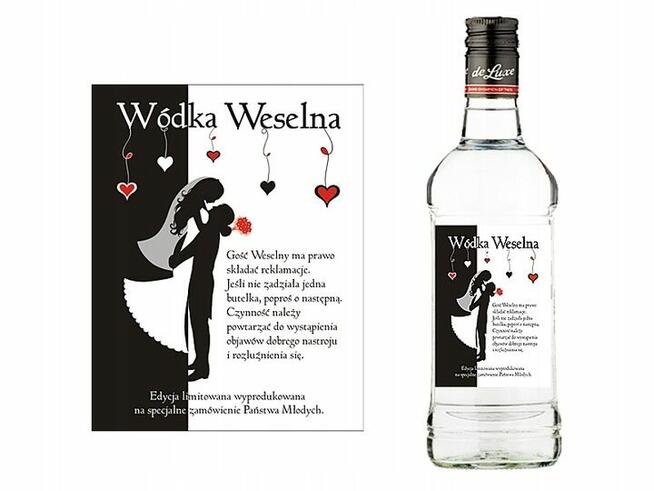 Naklejki Na Wódkę Weselną 0,5 Litra Etykiety. Polecam.