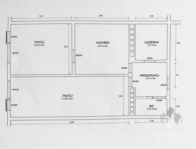 Mikołajki, 2-pokojowe mieszkanie, I piętro, 44 m2
