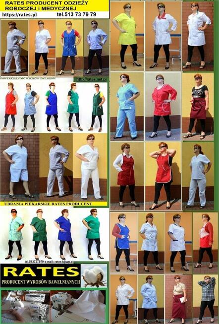 Odzież Robocza Fartuchy Firmy Rates.pl dostawa Łomianki