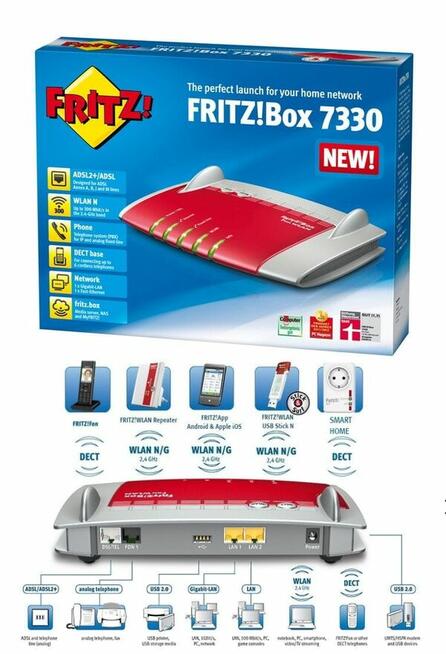 FRITZ!Box 7330 VoIP DECT USB WI-FI N Annex A/B 3G Lte fritzb