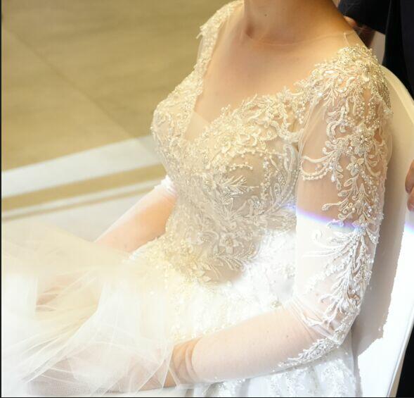 Suknia Ślubna r. 38, długi rękaw