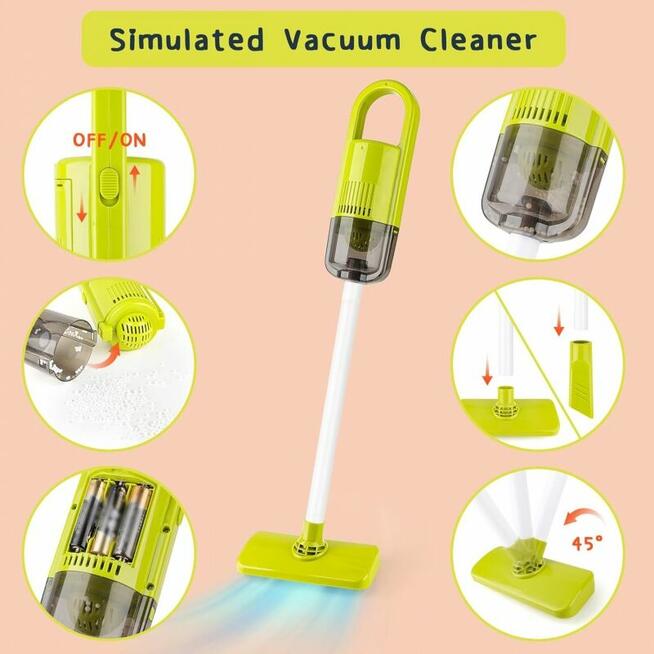 WOOPIE Zestaw do Sprzątania na Kółkach XXL Wózek 3w1 29 el.