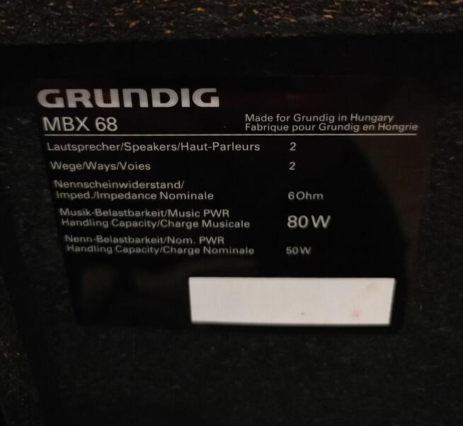 Wieża GRUNDIG KM11 Kolumny MBX68 pilot. 90 lata