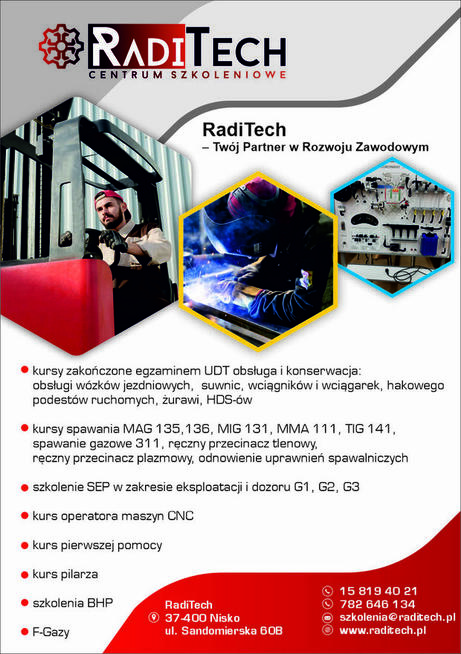 Kurs wózki widłowe, suwnice, podesty, spawanie, SEP i inne