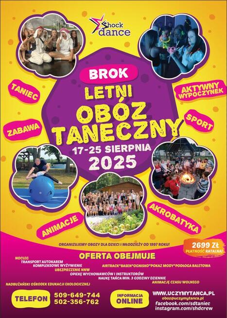 Letni Obóz Taneczny Brok 2025 Shock Dance wyjazd w Warszawy