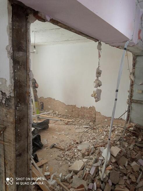 Rozbiórka - wyburzenie, ścian, posadzek, skuwanie glazury,