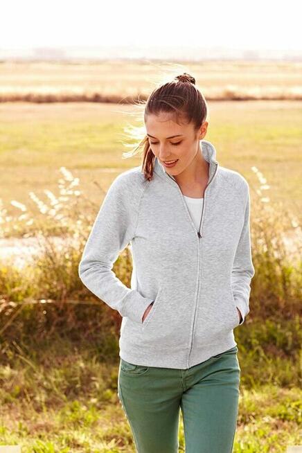 Damska bluza rozpinana BEZ KAPTURA szara FRUIT of the LOOM