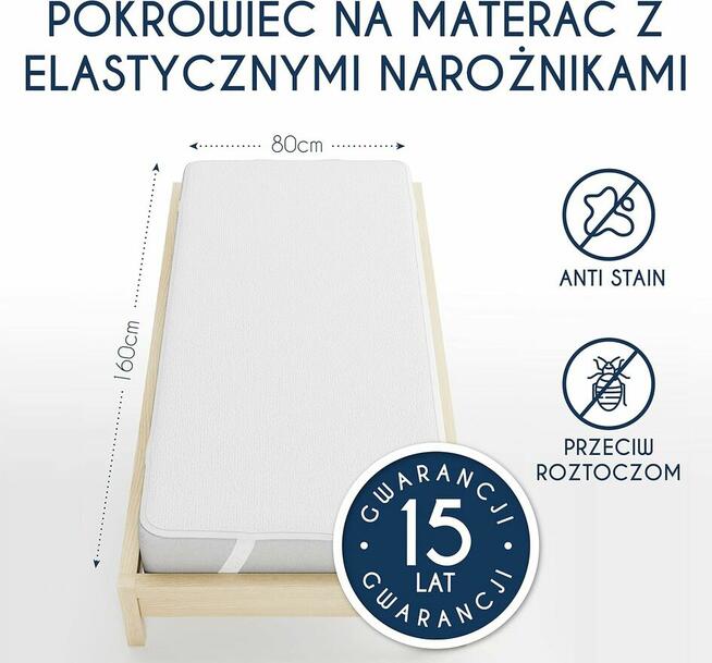 Wodoodporny Ochraniacz na materac Dreamzie 160x80 cm