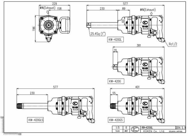 KW-420 Klucz pneumatyczny udarowy 1 KUKEN