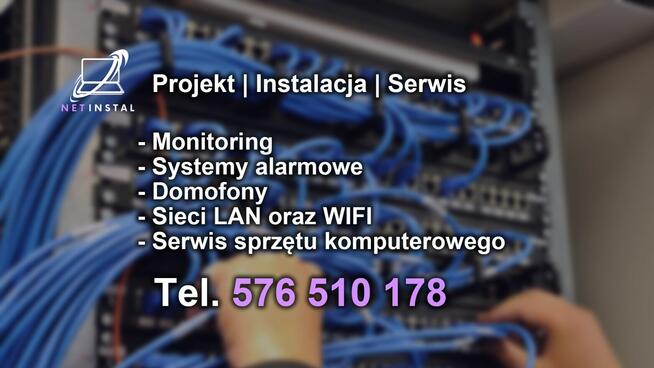 Serwis sprzętu komputerowego, Instalacja sieci, Monitoring