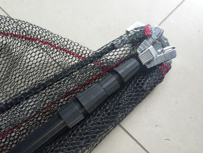 Podbierak metalowy, siatka gumowana, teleskopowy 240/80