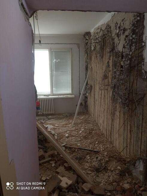 Rozbiórka - wyburzenie, ścian, posadzek, skuwanie glazury,