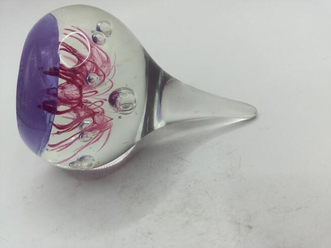 Szkło kulka przycisk do papieru fioletowa łezka