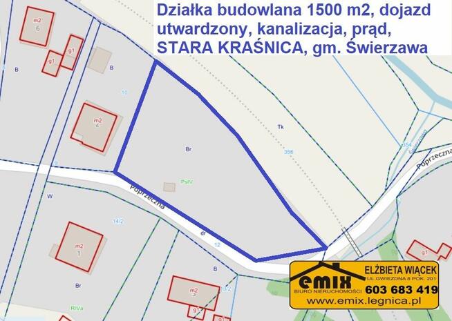 Działka budowlana 1500m2, k. Świerzawy