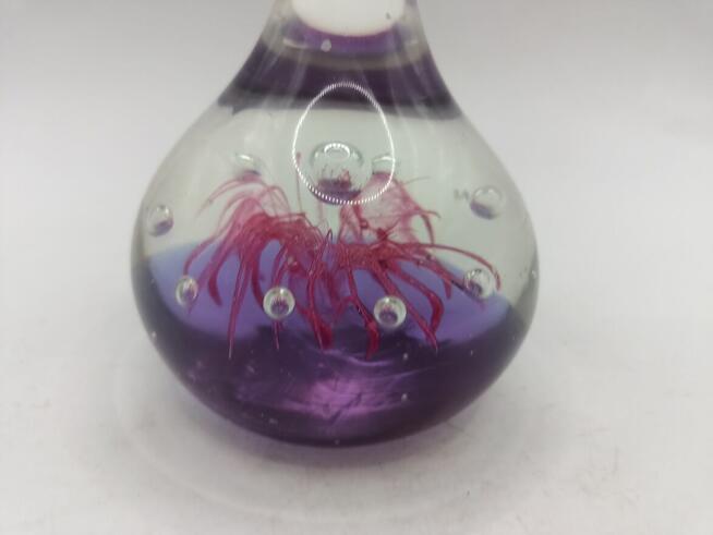 Szkło kulka przycisk do papieru fioletowa łezka