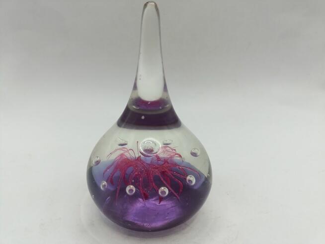 Szkło kulka przycisk do papieru fioletowa łezka