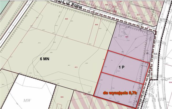 Działka inwestycyjna 1h z MPZP przy E7 do wynajęcia