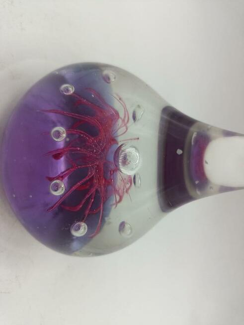 Szkło kulka przycisk do papieru fioletowa łezka