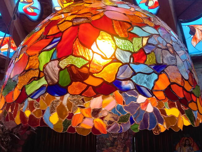 Lampa witrażowa wisząca