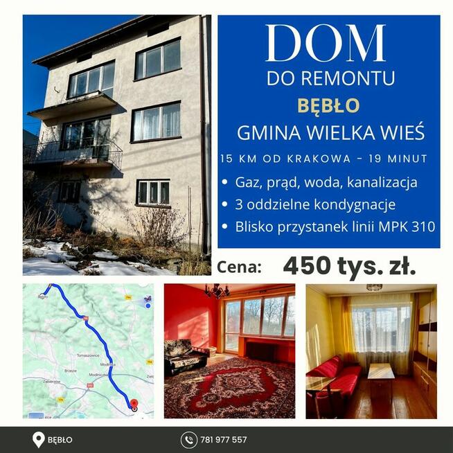 Dom do remontu - wyremontuj i wynajmij 3 mieszkania