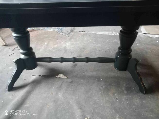 Stylowy stolik kawowy ława rozkładany czarny retro vintage