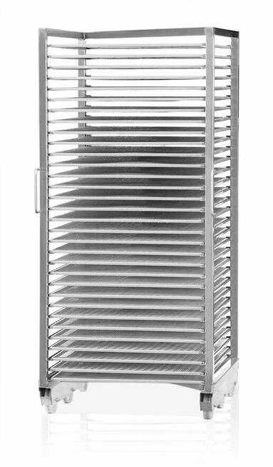 WÓZKI TRANSPORTOWE NIERDZEWNE NA 6-CIU KOŁACH Z PRZECHYŁEM