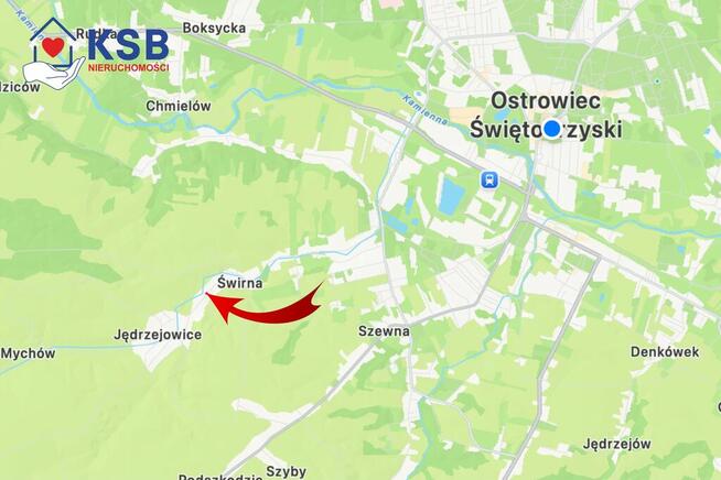 Piękna działka - Świrna pod Ostrowcem 1000m2