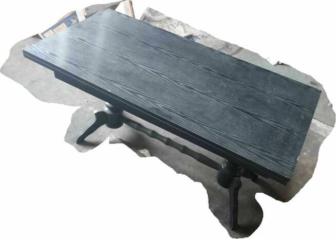 Stylowy stolik kawowy ława rozkładany czarny retro vintage