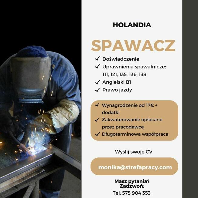 Praca Holandia - Spawacz